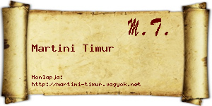 Martini Timur névjegykártya